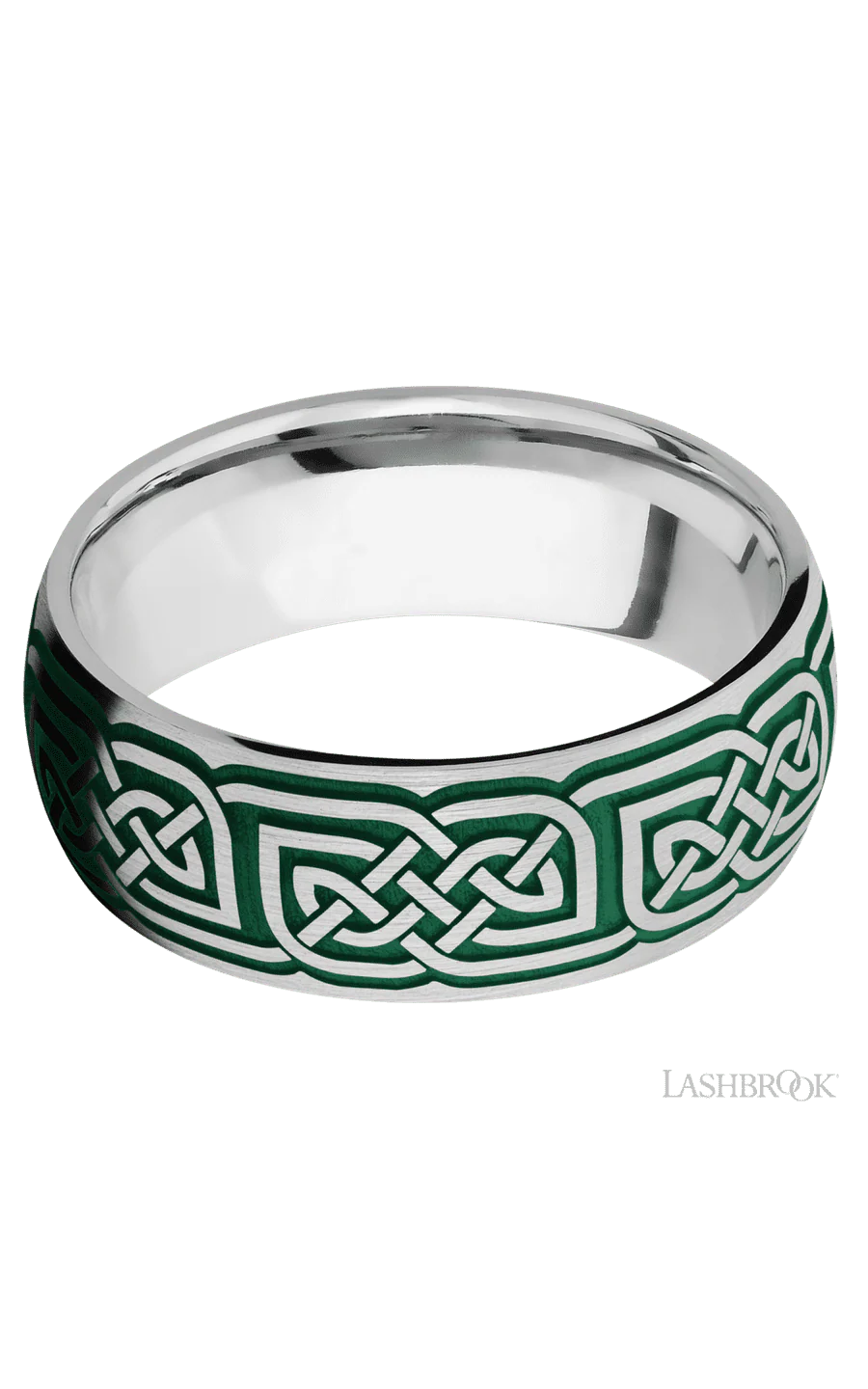 8 mm wide/Domed/Cobalt Chrome band with a laser carved Celtic 17 pattern. - Image 3
