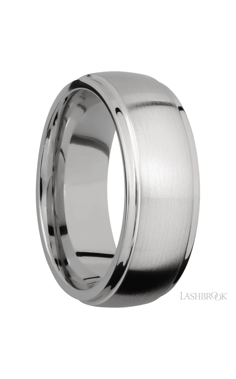 8 mm wide Domed Stepped Down Edges Titanium band. - Image 2