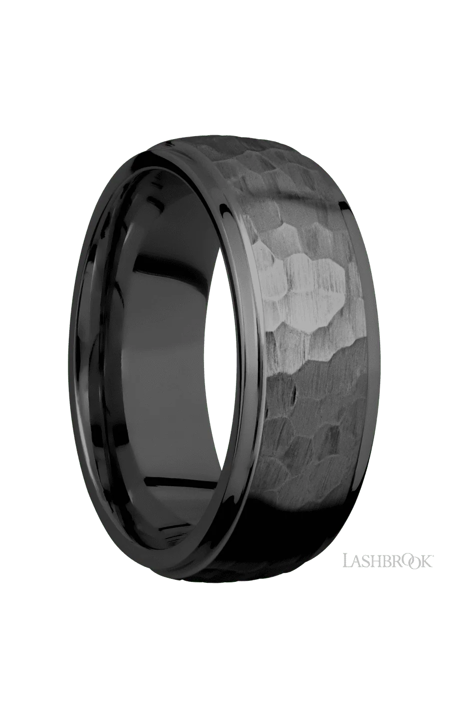 8 mm wide Domed Stepped Down Edges Zirconium band. - Image 2