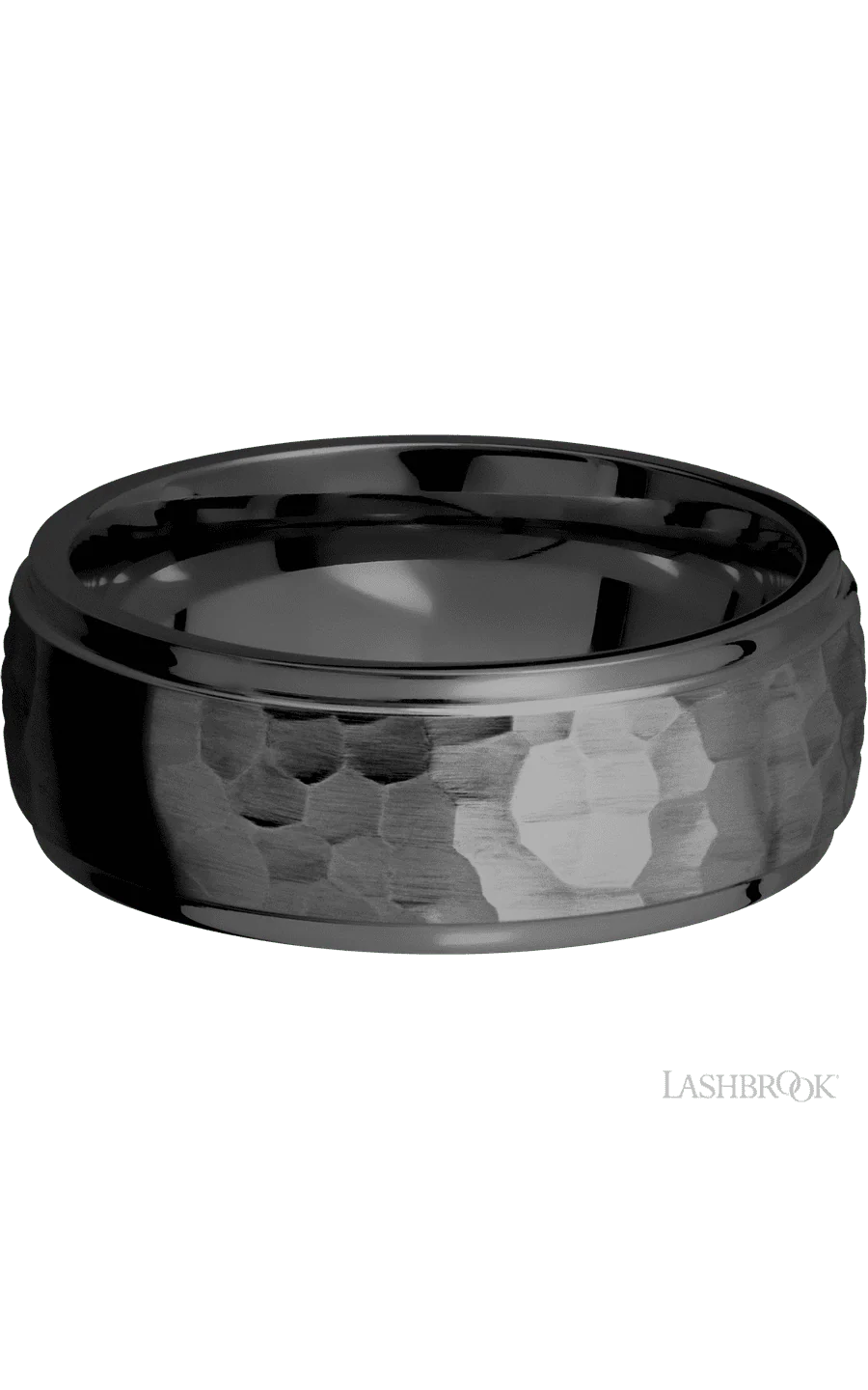 8 mm wide Domed Stepped Down Edges Zirconium band. - Image 3