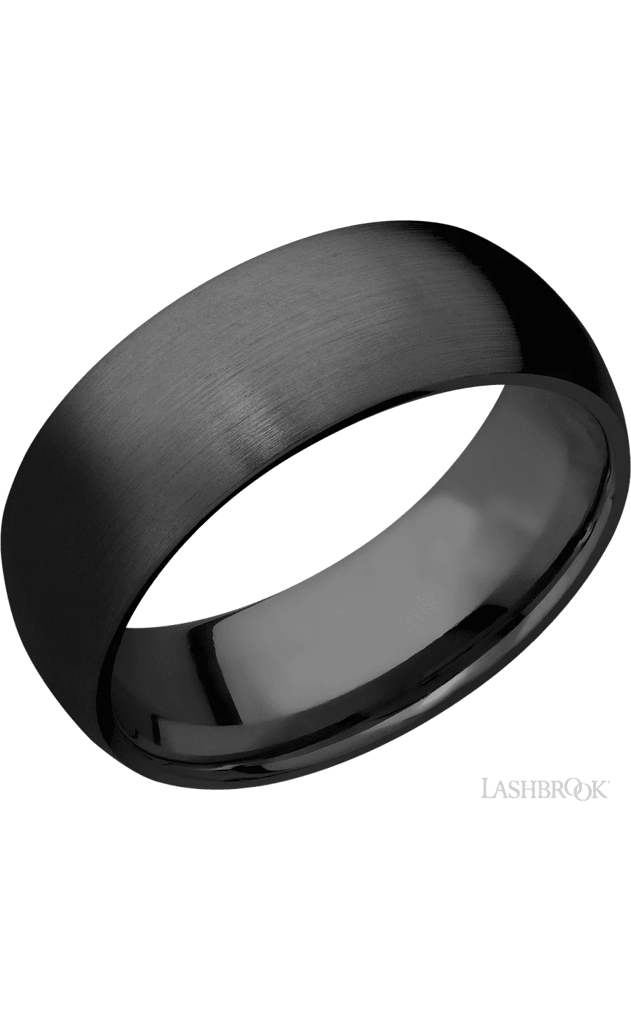 8 mm wide Domed Zirconium band.