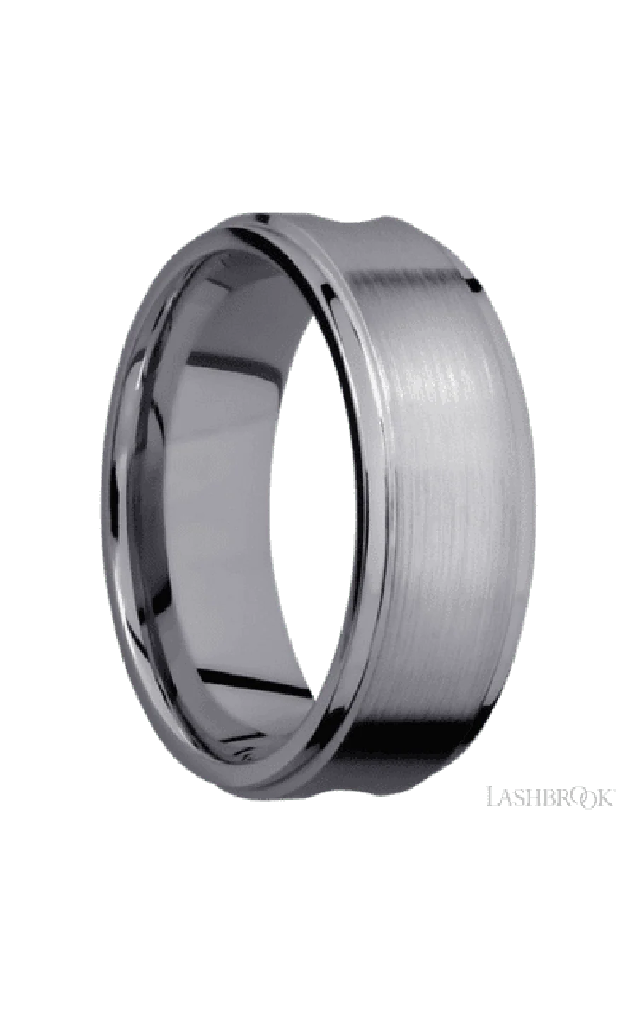 8 mm wide/Flat Grooved Edges/Tantalum band with one 5 mm Centered inlay of Walnut. - Image 2