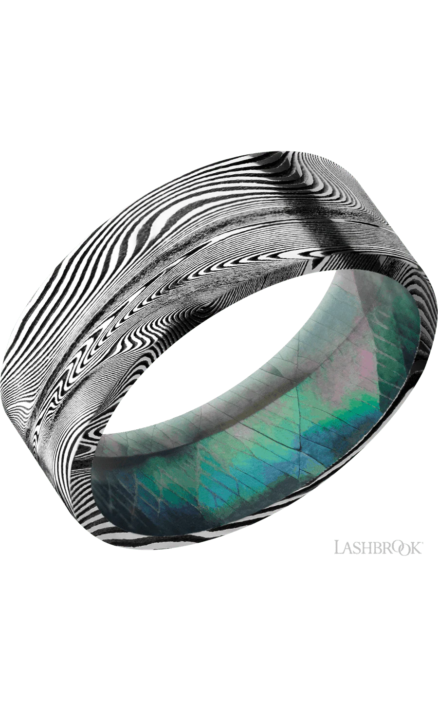 8 mm wide Flat Tightweave band featuring a Black Mother of Pearl sleeve.