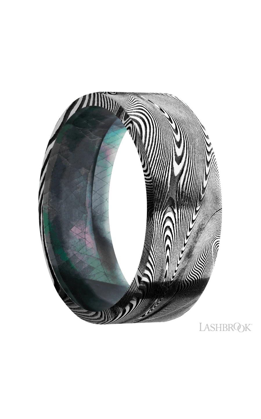 8 mm wide Flat Tightweave band featuring a Black Mother of Pearl sleeve. - Image 2