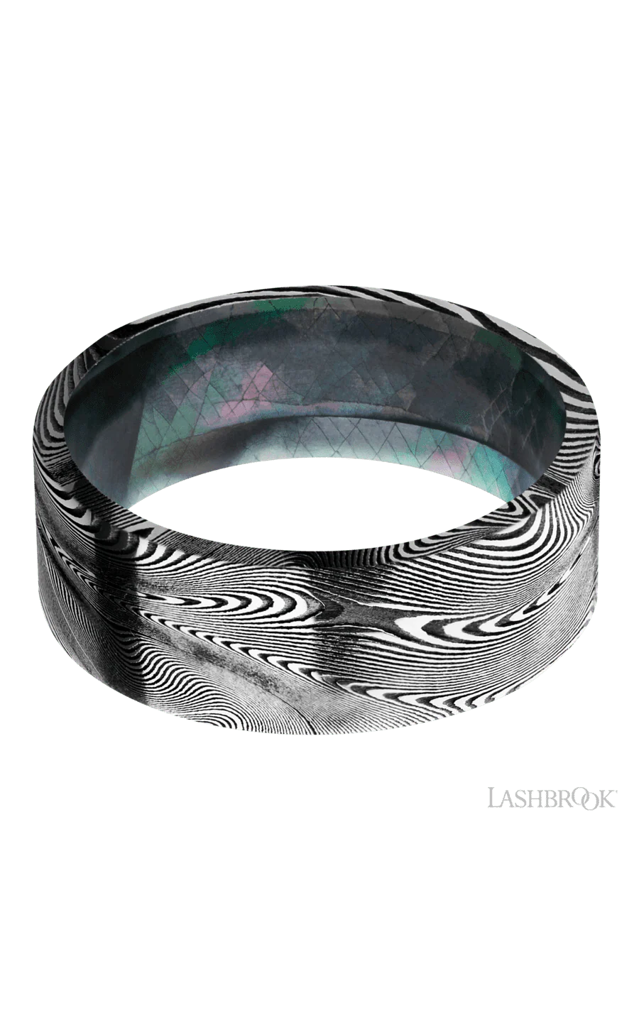 8 mm wide Flat Tightweave band featuring a Black Mother of Pearl sleeve. - Image 3