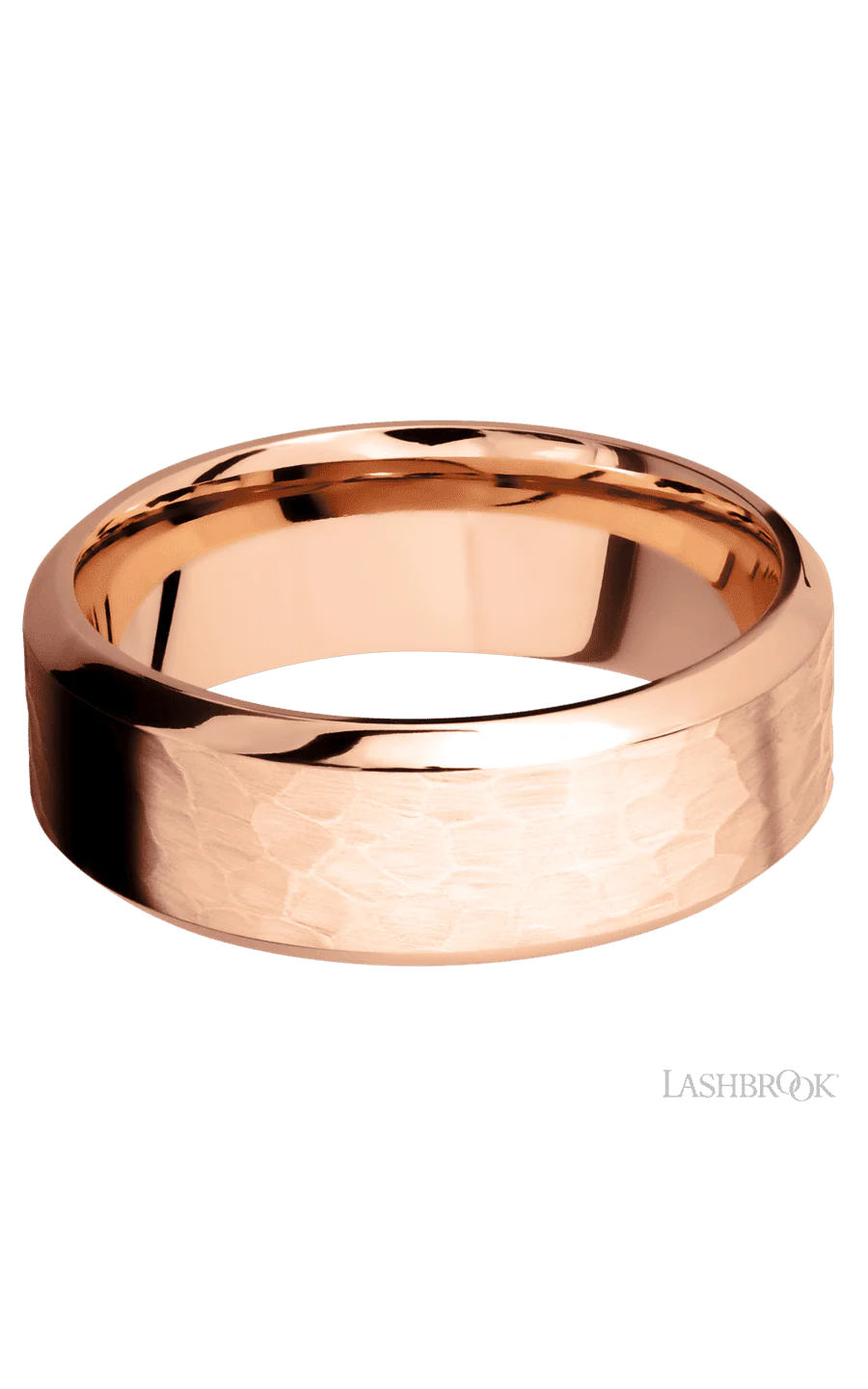 8 mm wide High Bevel 14K Rose Gold band. - Image 3