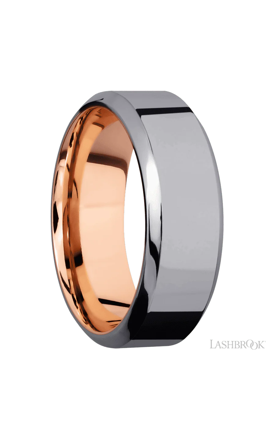 8 mm wide High Bevel Tantalum band featuring a 14K Rose Gold sleeve. - Image 2