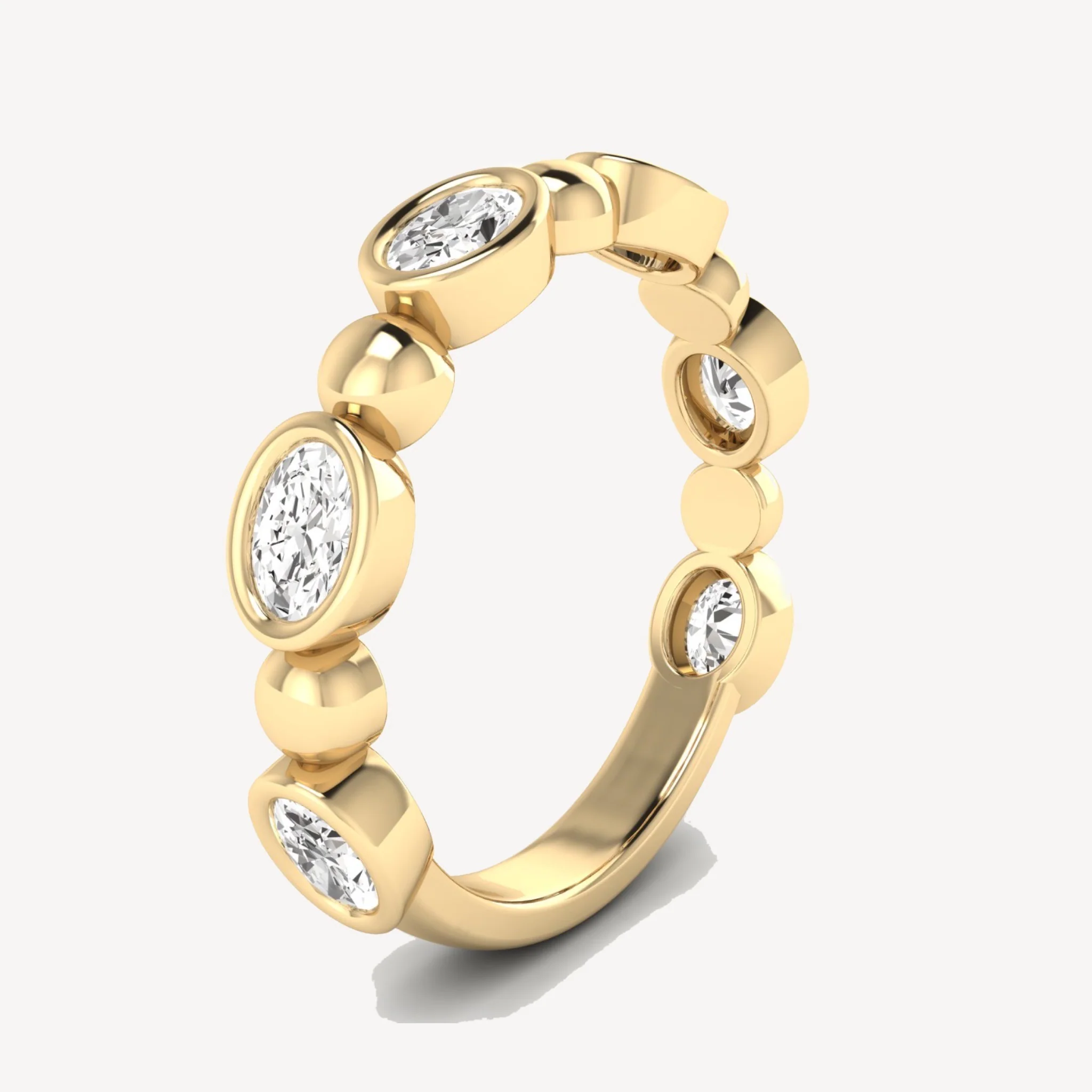 Beaded Bezel Oval Band - Image 3