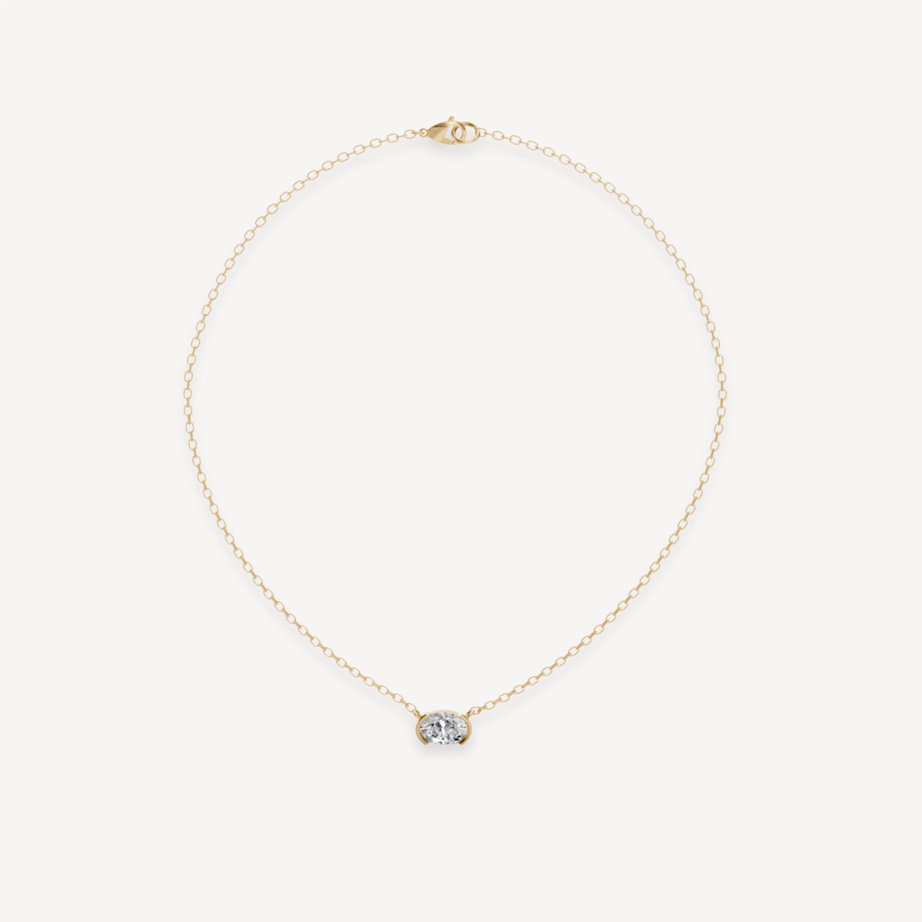 Half Bezel Oval Pendant - Image 3