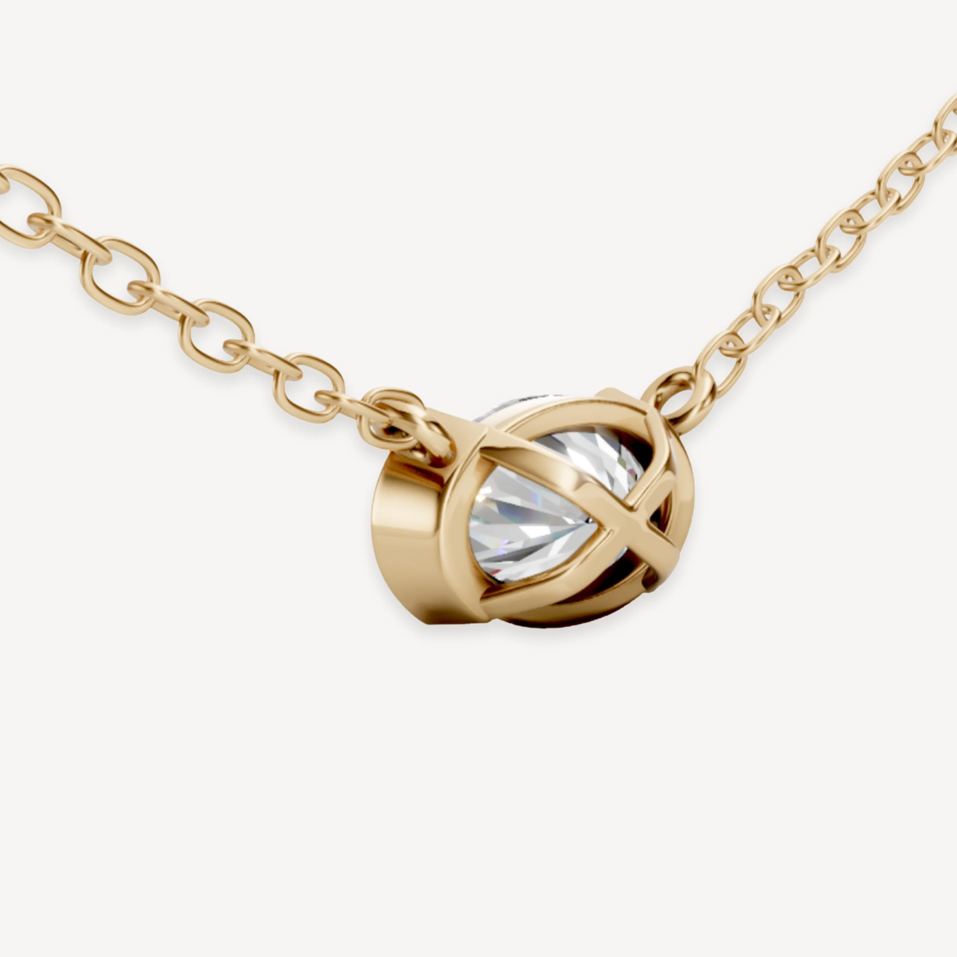 Half Bezel Oval Pendant - Image 4