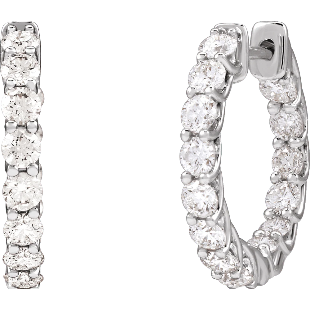 Inside Outside Diamond Hoops - Image 4