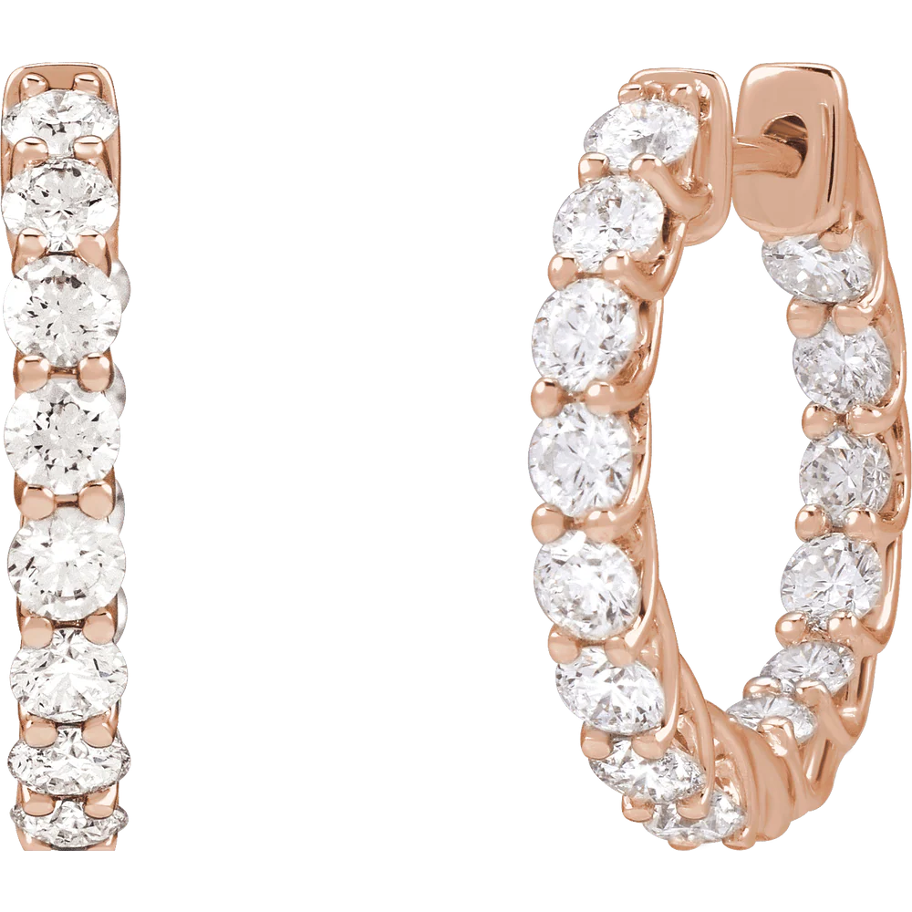 Inside Outside Diamond Hoops - Image 7