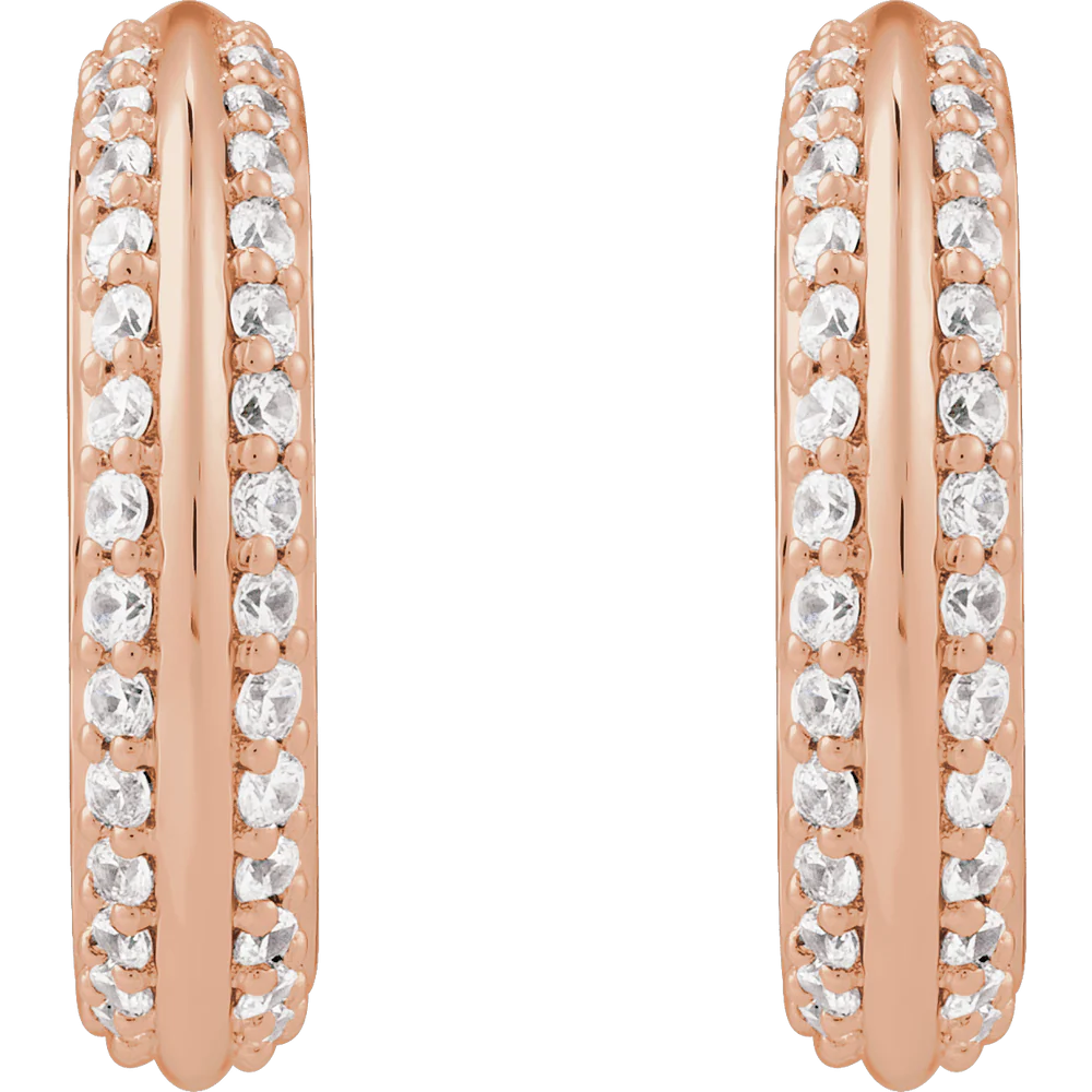 Knife Cut Diamond Hoops - Image 5