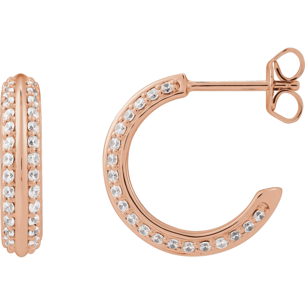 Knife Cut Diamond Hoops - Image 6